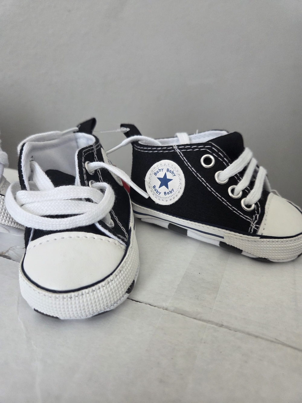 Baby Baby Black Canvas High-Top Baby Sneakers
